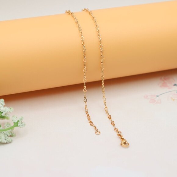 "Elegant Rose Gold Twisted Link Chain Necklace for Minimal Styling , XPNL0173 - Picture 11 of 12